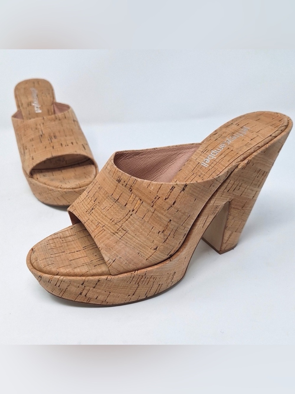 Jeffrey Campbell Enriched Platform Sandal Chunky Block Heel Slide Cork